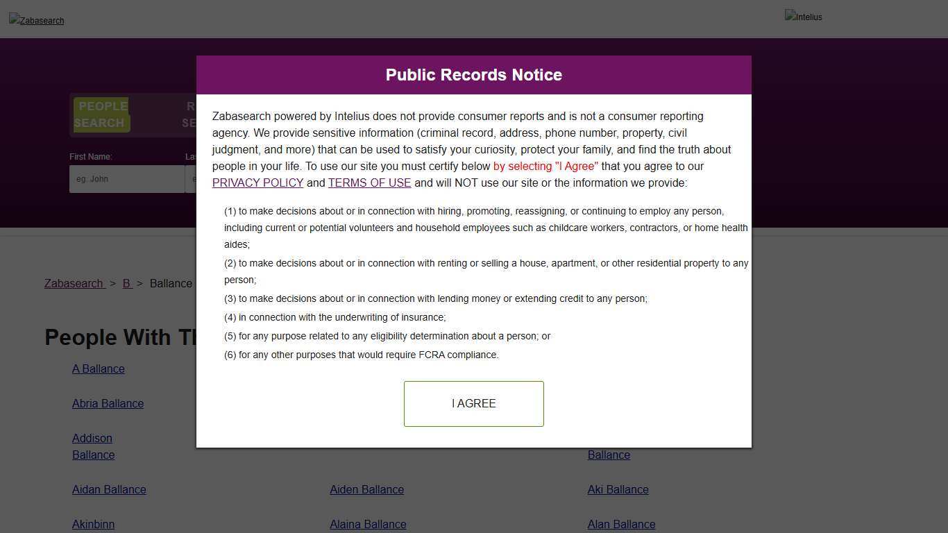 People With The Last Name Ballance In The United States Zabasearch